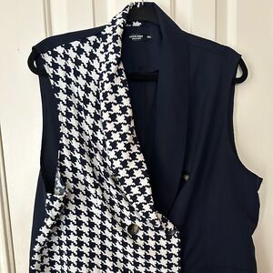 SHEIN Black and White Houndstooth Vest